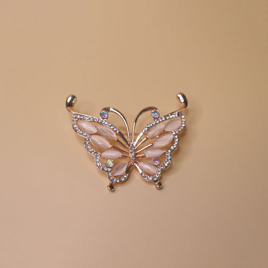 Crystal Petalwing Monarch Brooch