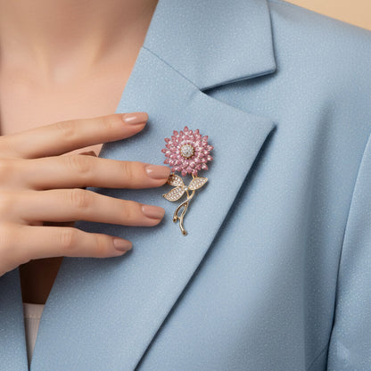 The Radiant Crystal Stem Brooch