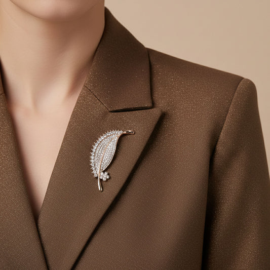 Elegant Quill Spark Brooch