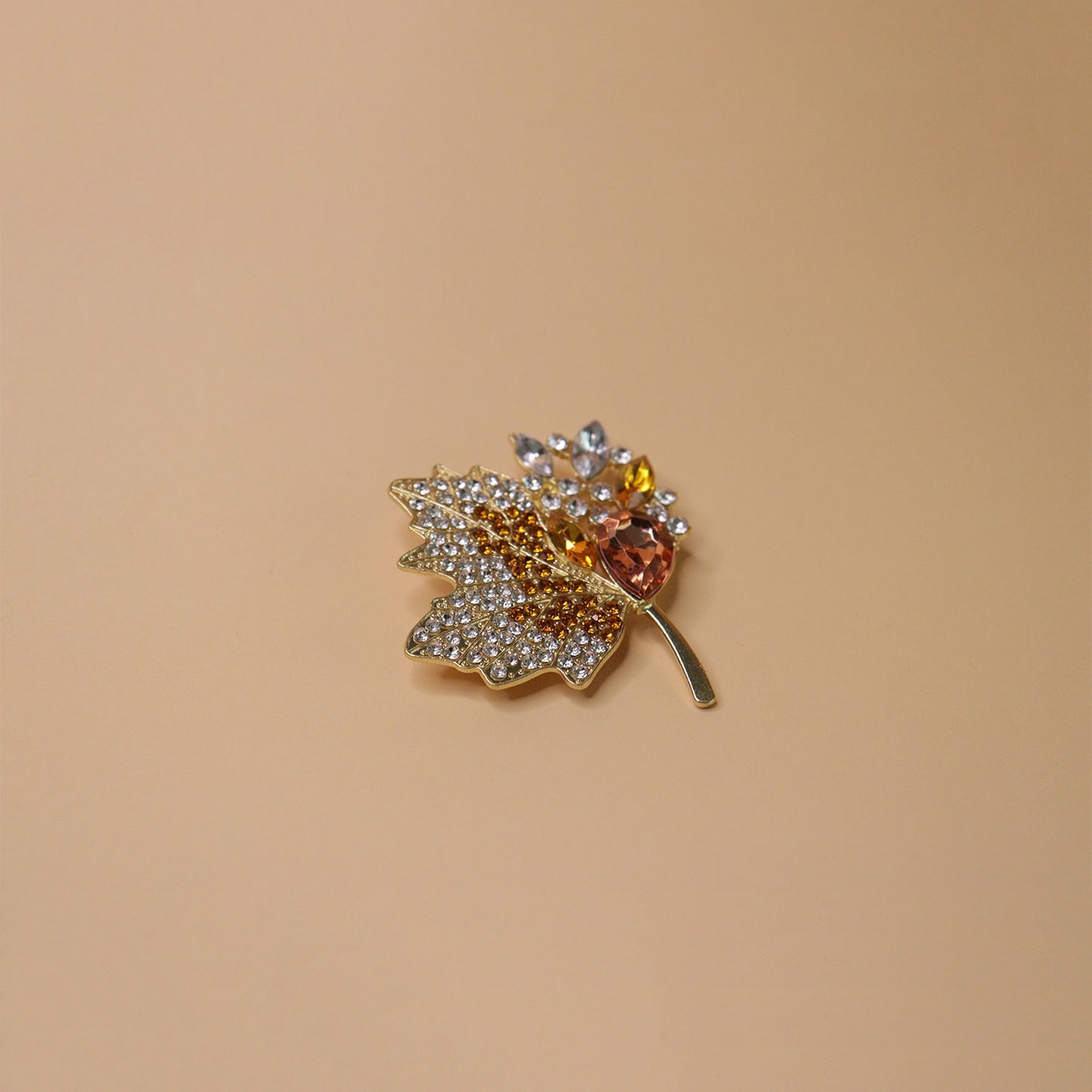 Crimson Fall Leaf Brooch