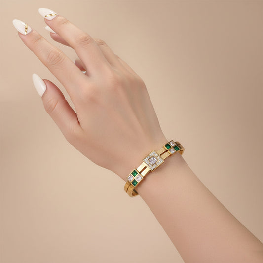 Crowned Emerald Bracelet