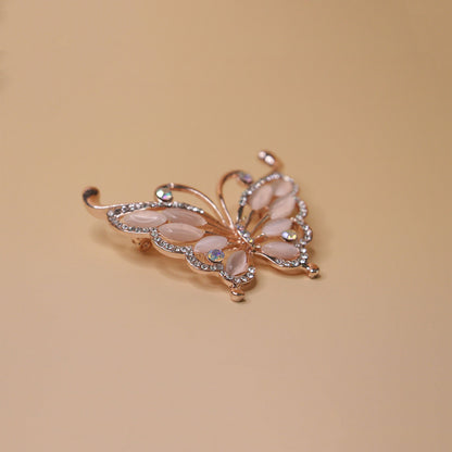 Crystal Petalwing Monarch Brooch