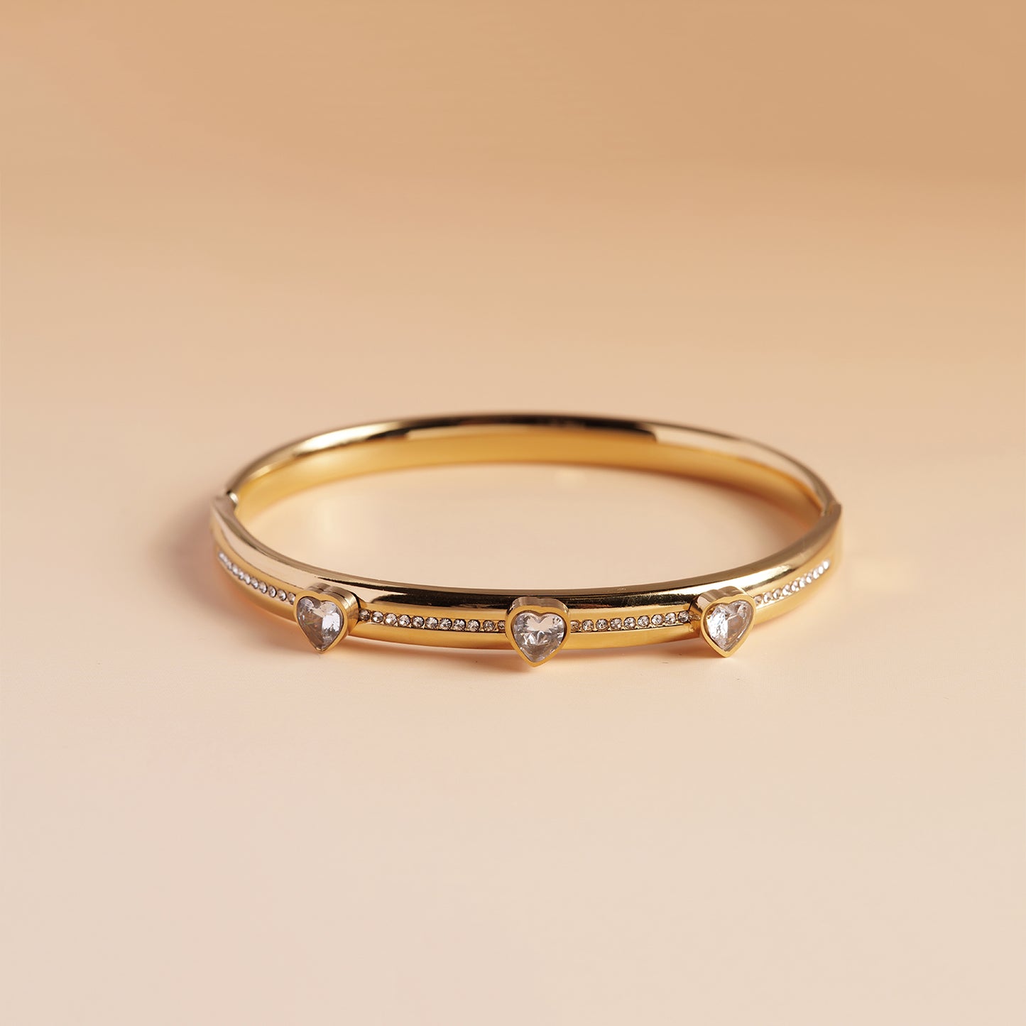 Heart Crystal Gold Bracelet