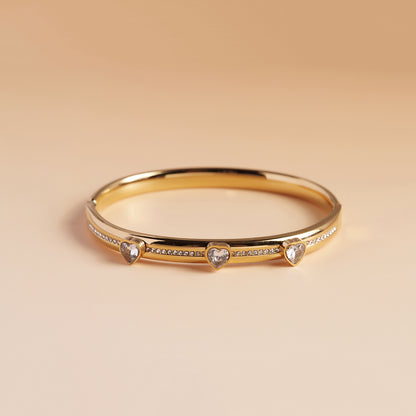 Heart Crystal Gold Bracelet