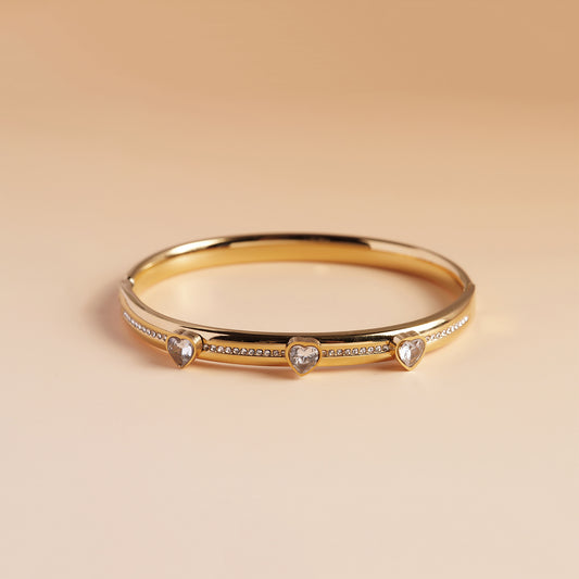 Heart Crystal Gold Bracelet