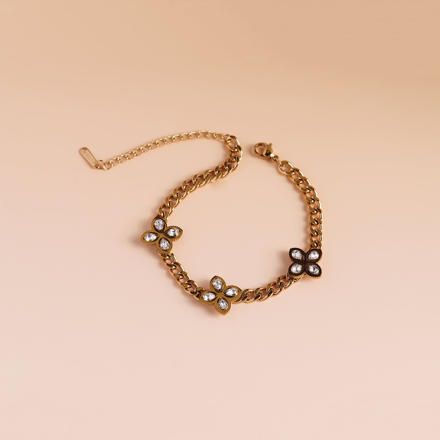 Crystal Petal Chain Bracelet