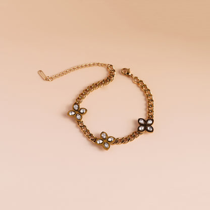 Crystal Petal Chain Bracelet