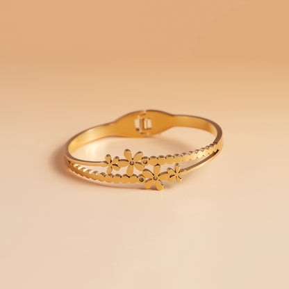 Gold Petal Bracelet Stack