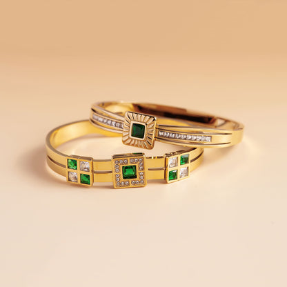 Royal Square Emerald Bracelet Stack