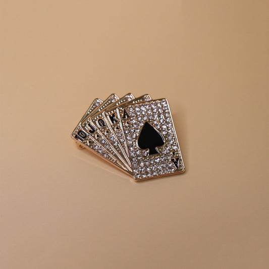 Royal Crystal Cards Brooch