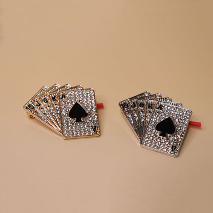 Royal Crystal Cards Brooch