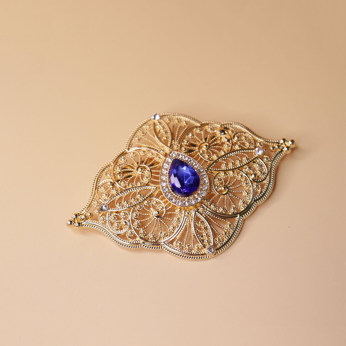 Antique-Inspired Crystal Brooch