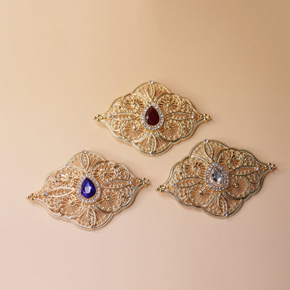 Antique-Inspired Crystal Brooch