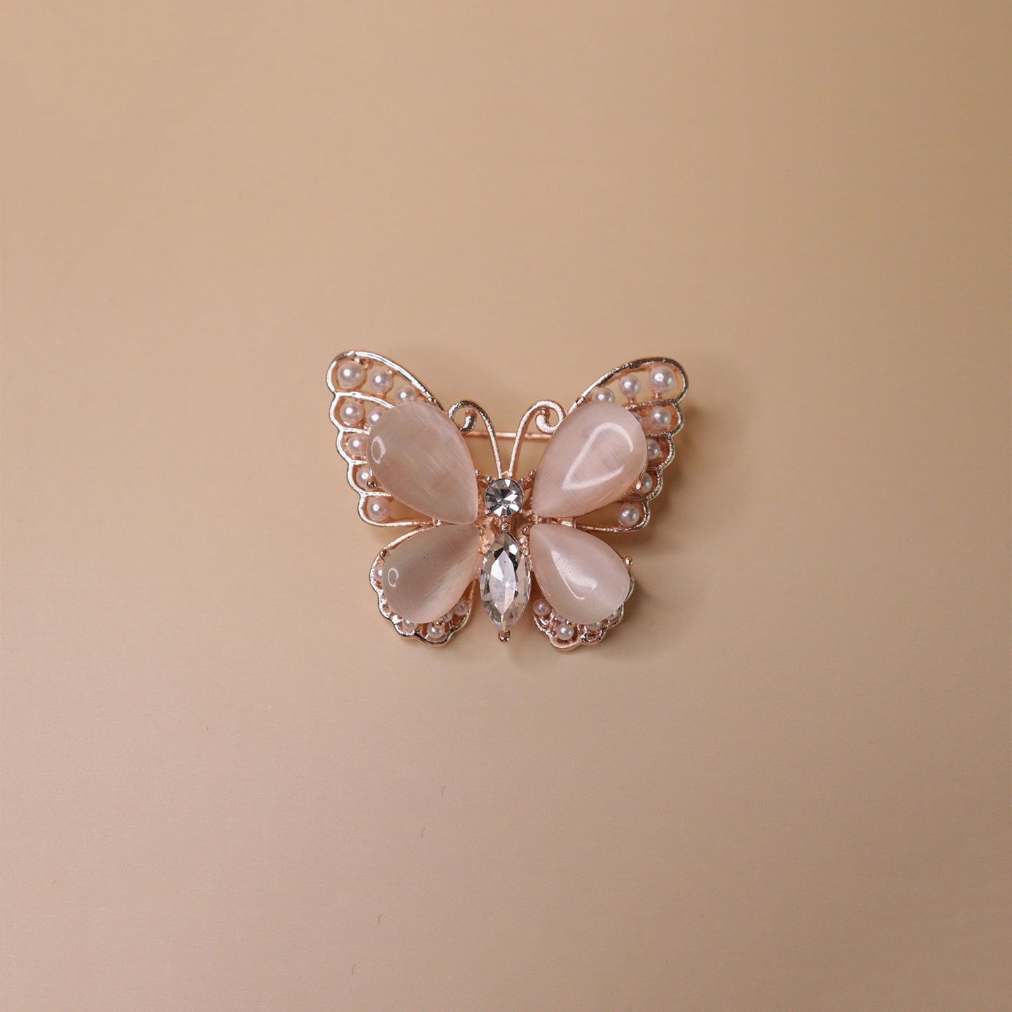 Blush Pearl Butterfly Brooch