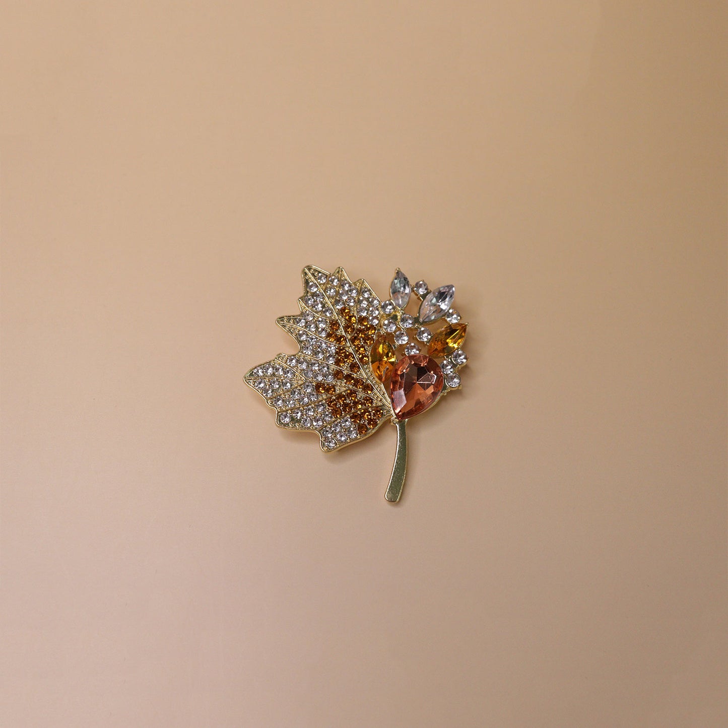 Crimson Fall Leaf Brooch