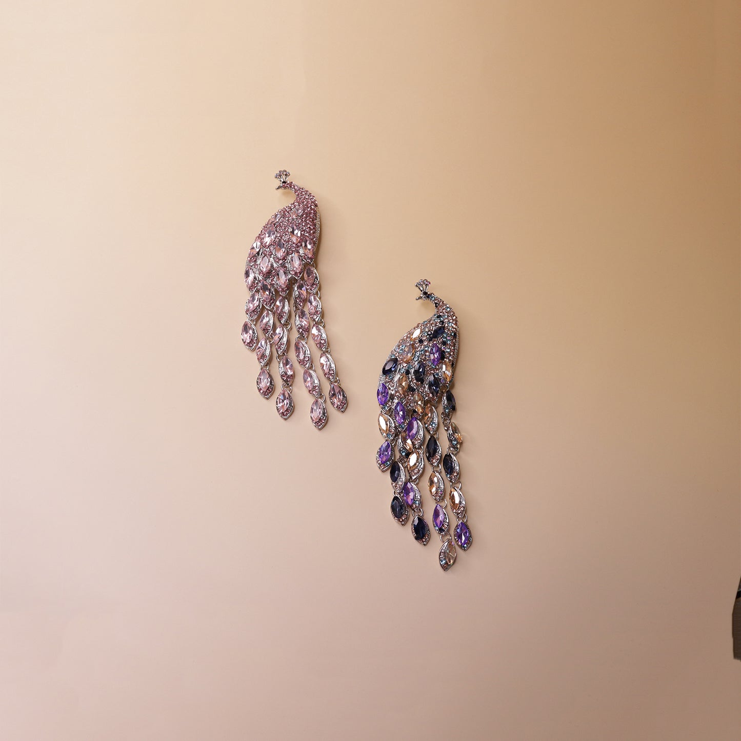 Jeweled Peacock Brooch