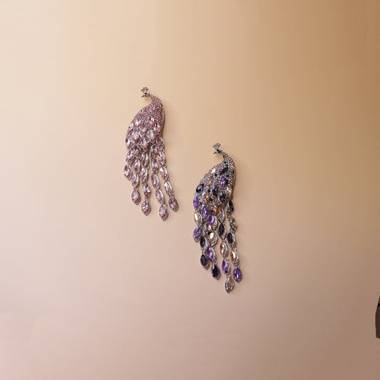 Jeweled Peacock Brooch