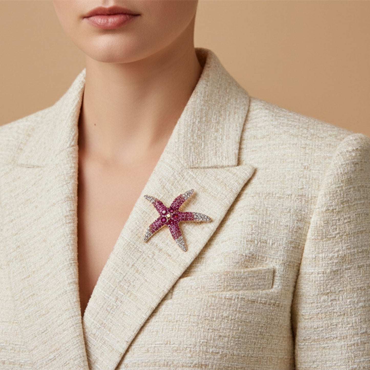 Crystal Starfish Spark Brooch