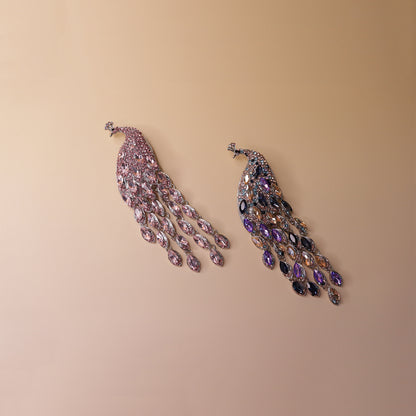 Jeweled Peacock Brooch