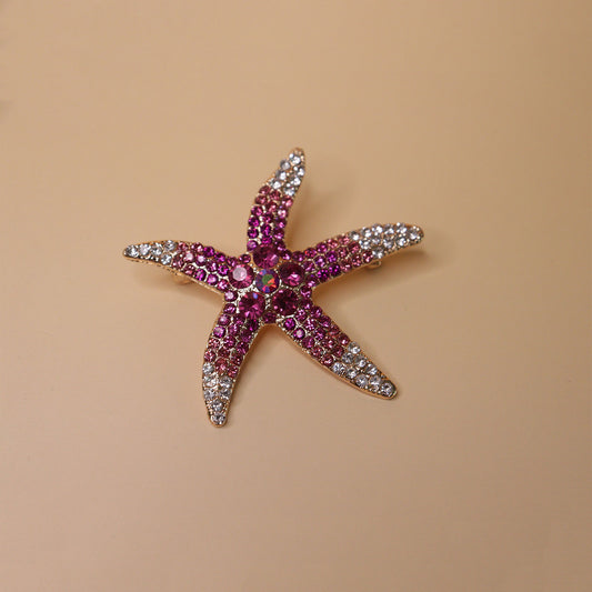 Crystal Starfish Spark Brooch