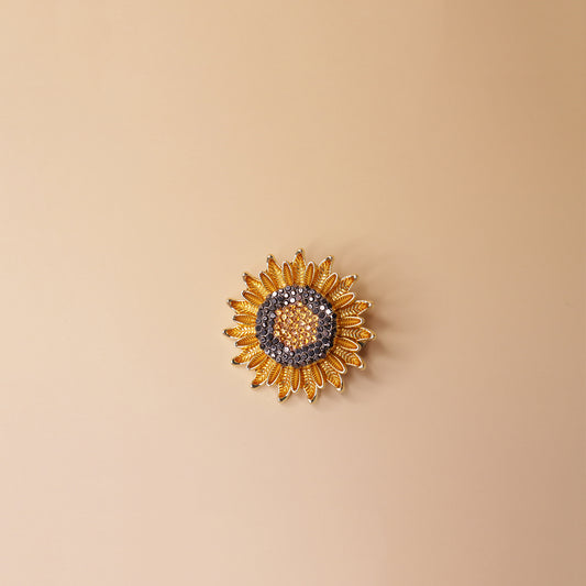 Radiant Marigold Medallion Brooch