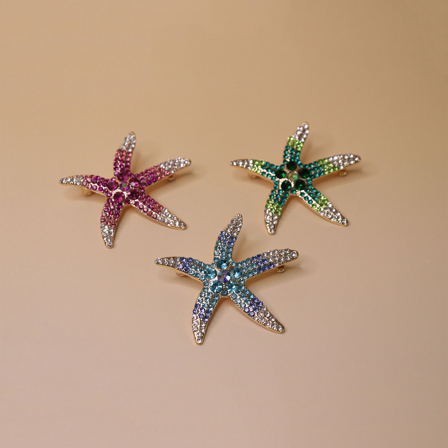 Crystal Starfish Spark Brooch