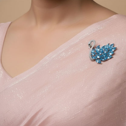 Azure Grace Swan Brooch