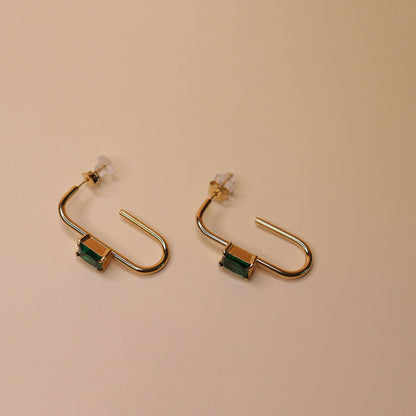 The Parallel Emeralds Earrings