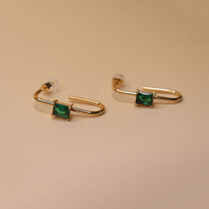 The Parallel Emeralds Earrings