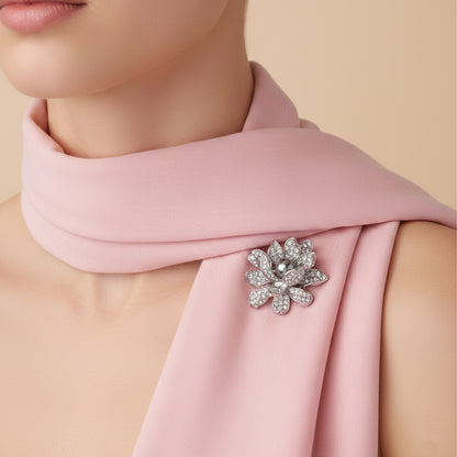 Sparkling Lotus Brooch