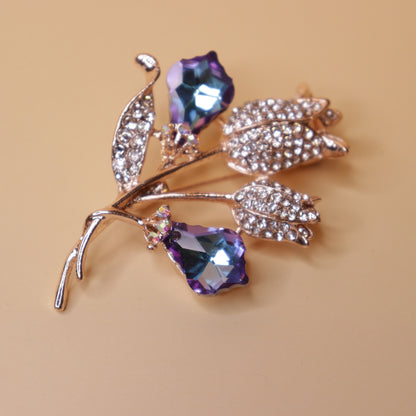 Violet Aurora Floral Brooch