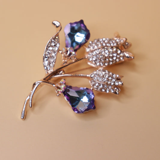 Violet Aurora Floral Brooch