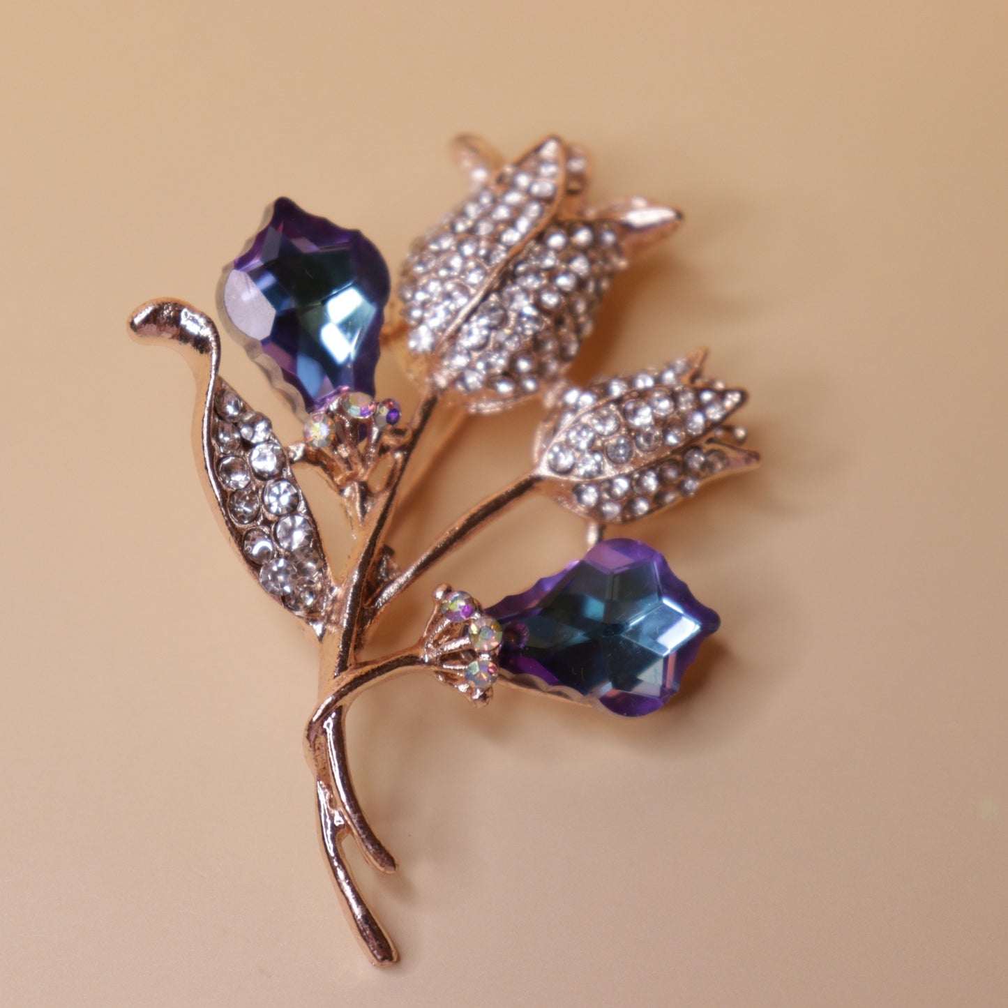 Violet Aurora Floral Brooch