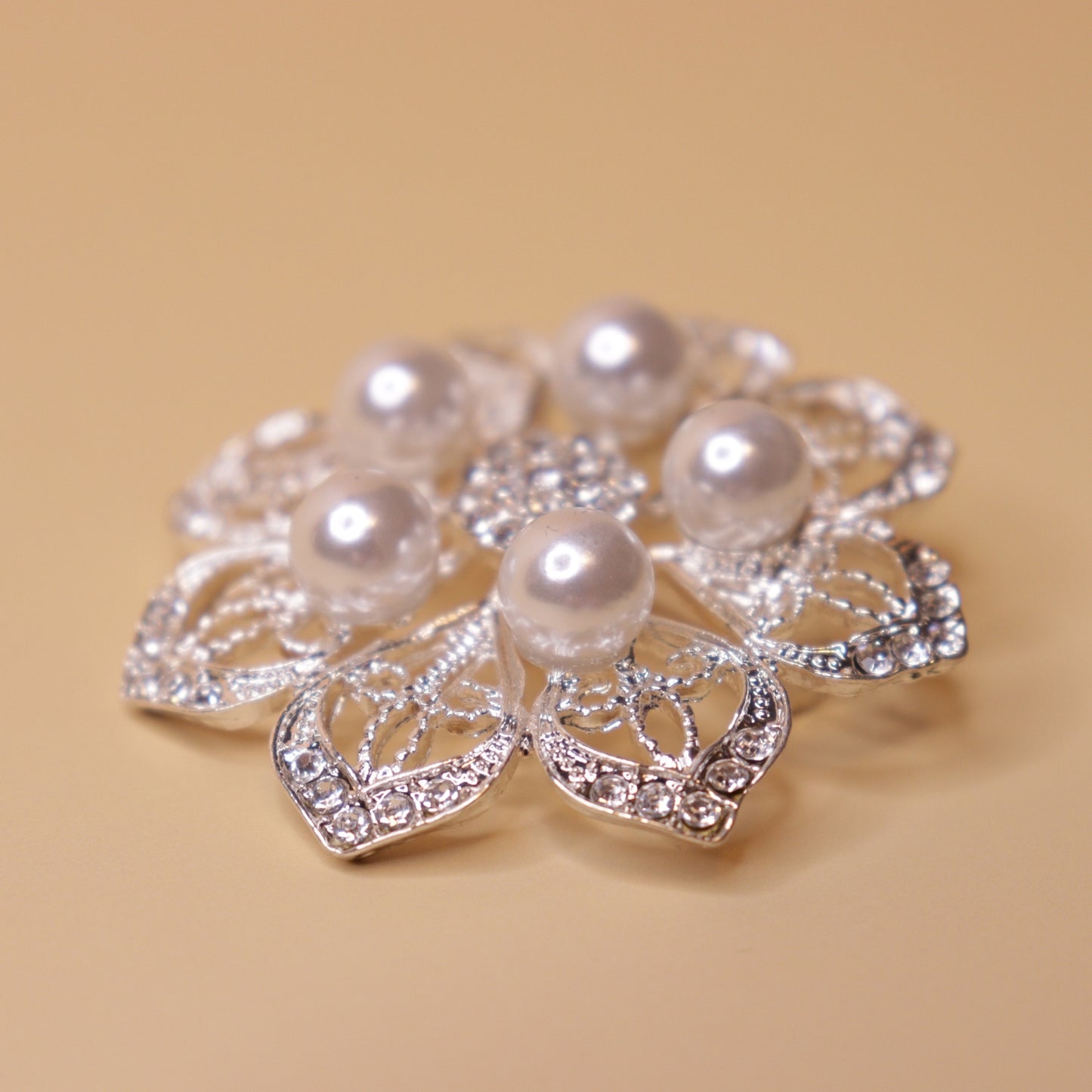 Pearl Blossom Filigree Brooch