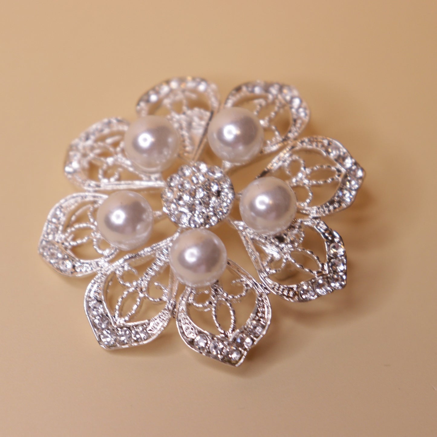 Pearl Blossom Filigree Brooch