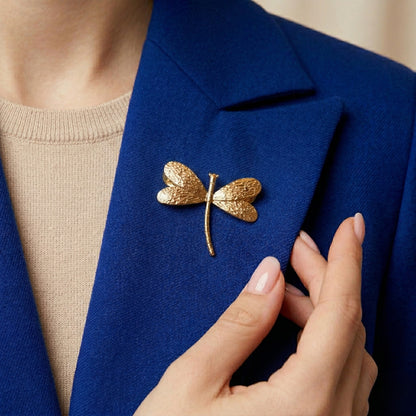 Golden Dragonfly Glider Brooch