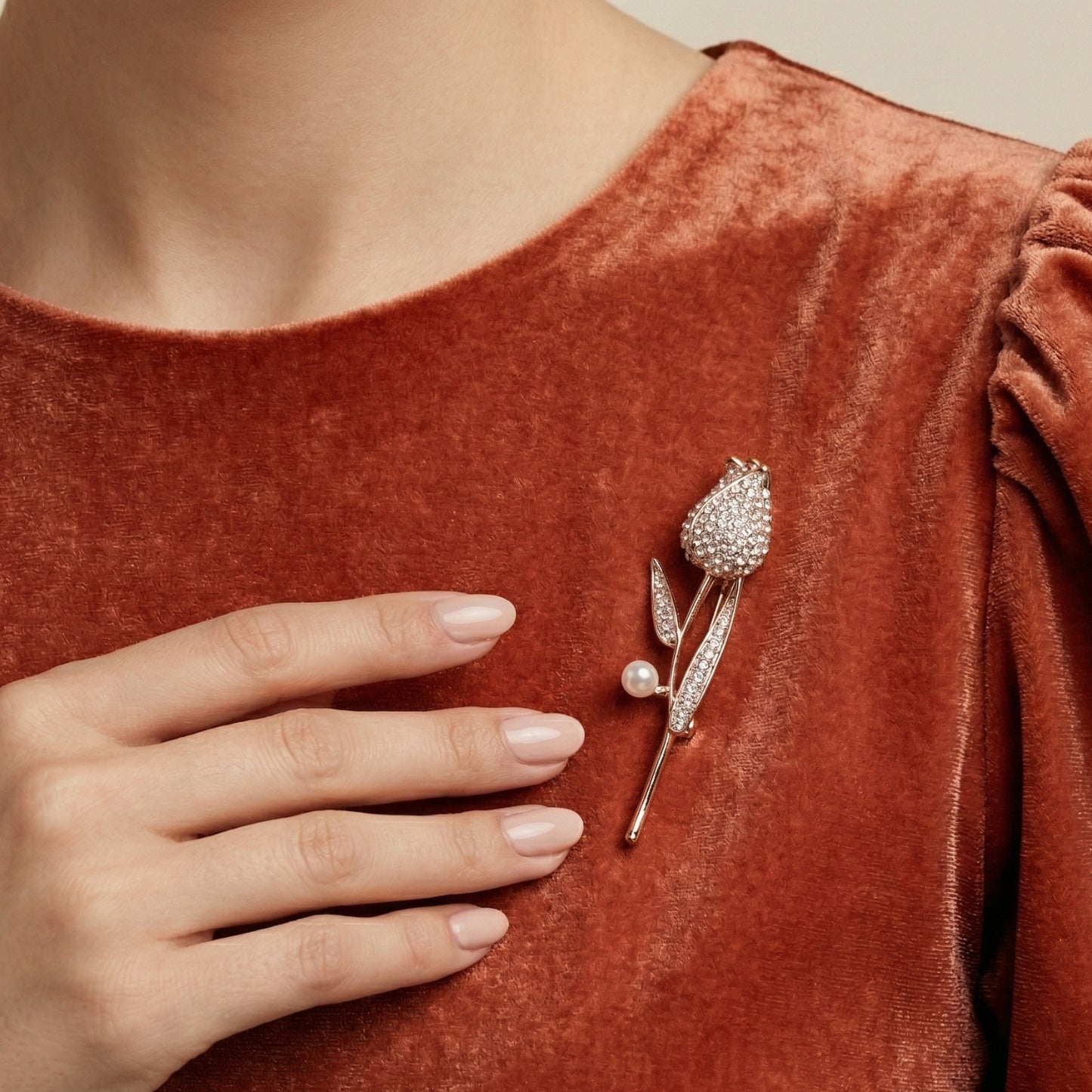 Ethereal Tulip Pearl Brooch
