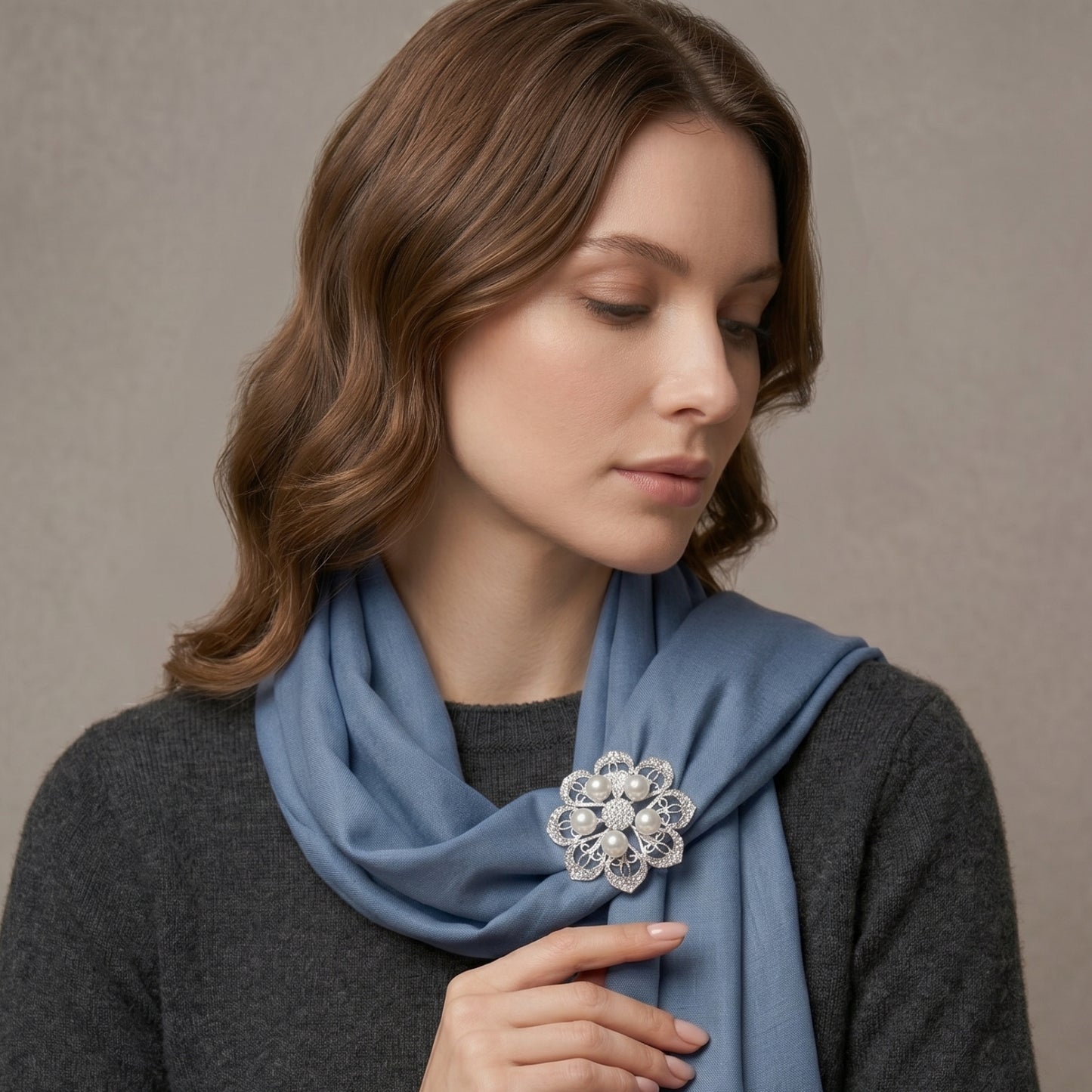 Pearl Blossom Filigree Brooch