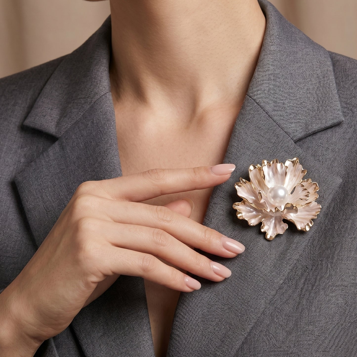 Blush Pearl Bloom Brooch