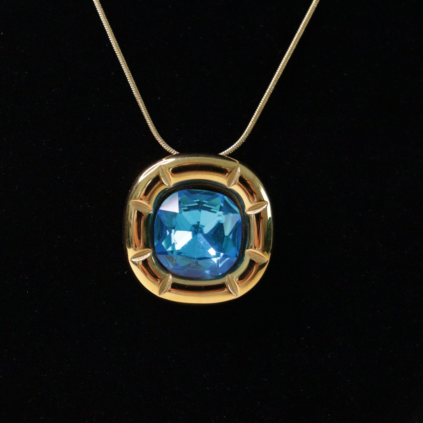 Bezel Cushion Solitaire Neck Chain