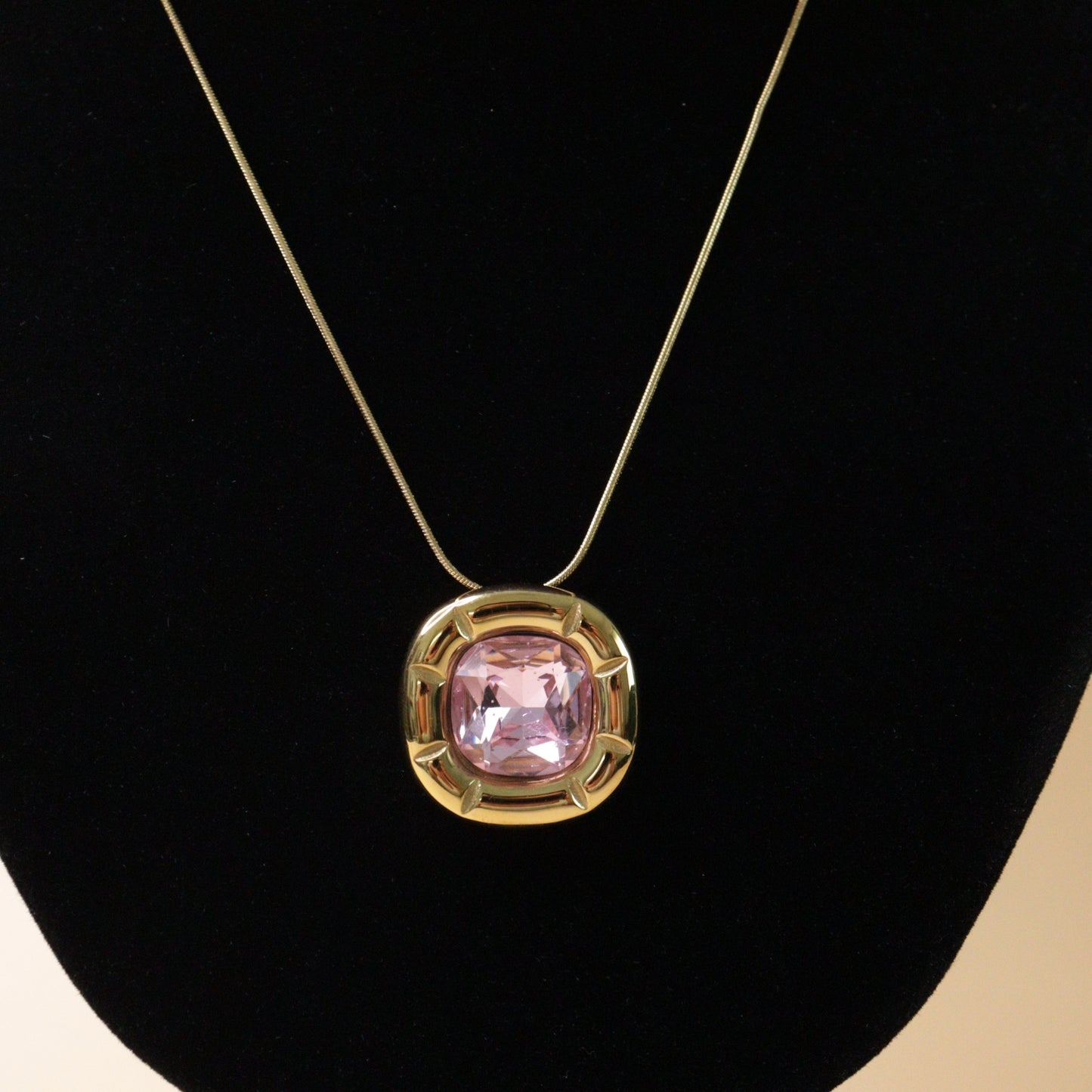 Bezel Cushion Solitaire Neck Chain