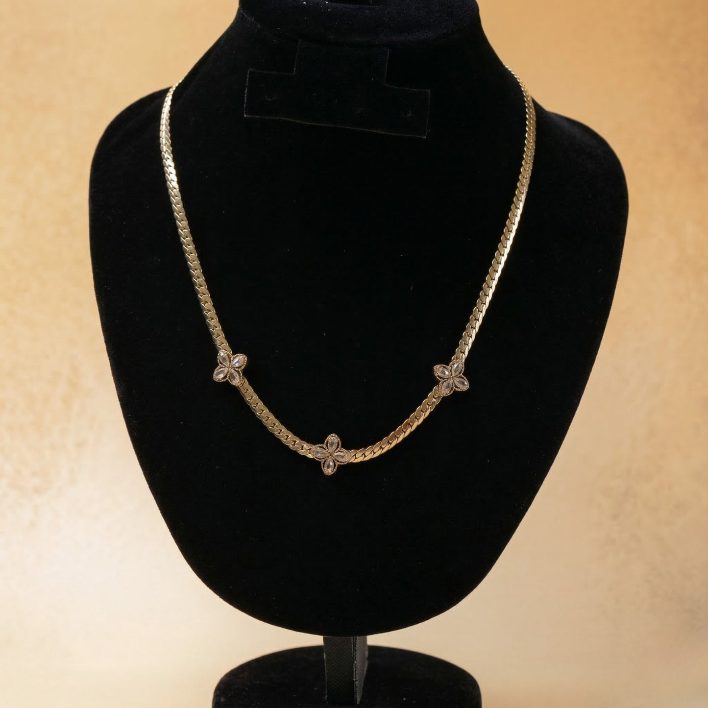 Radiant Petal Herringbone Neck Chain