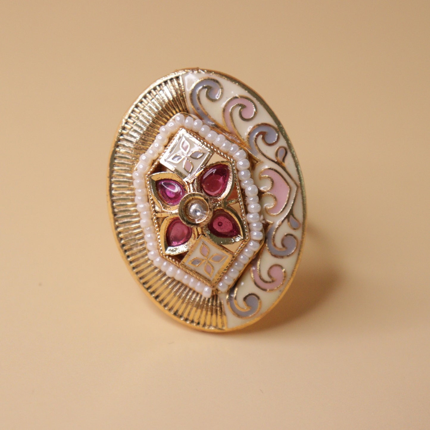 Royal Gulab Medallion Ring