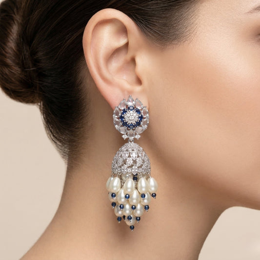 Empress Azure Pearl Earrings