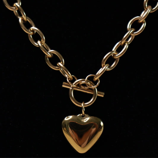 Golden Heart Toggle Chain