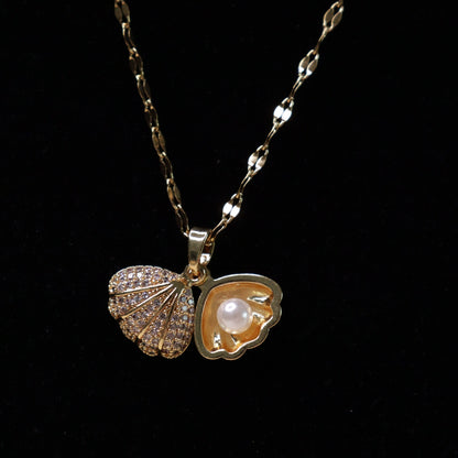 Gold Crystal Shell Neck Chain