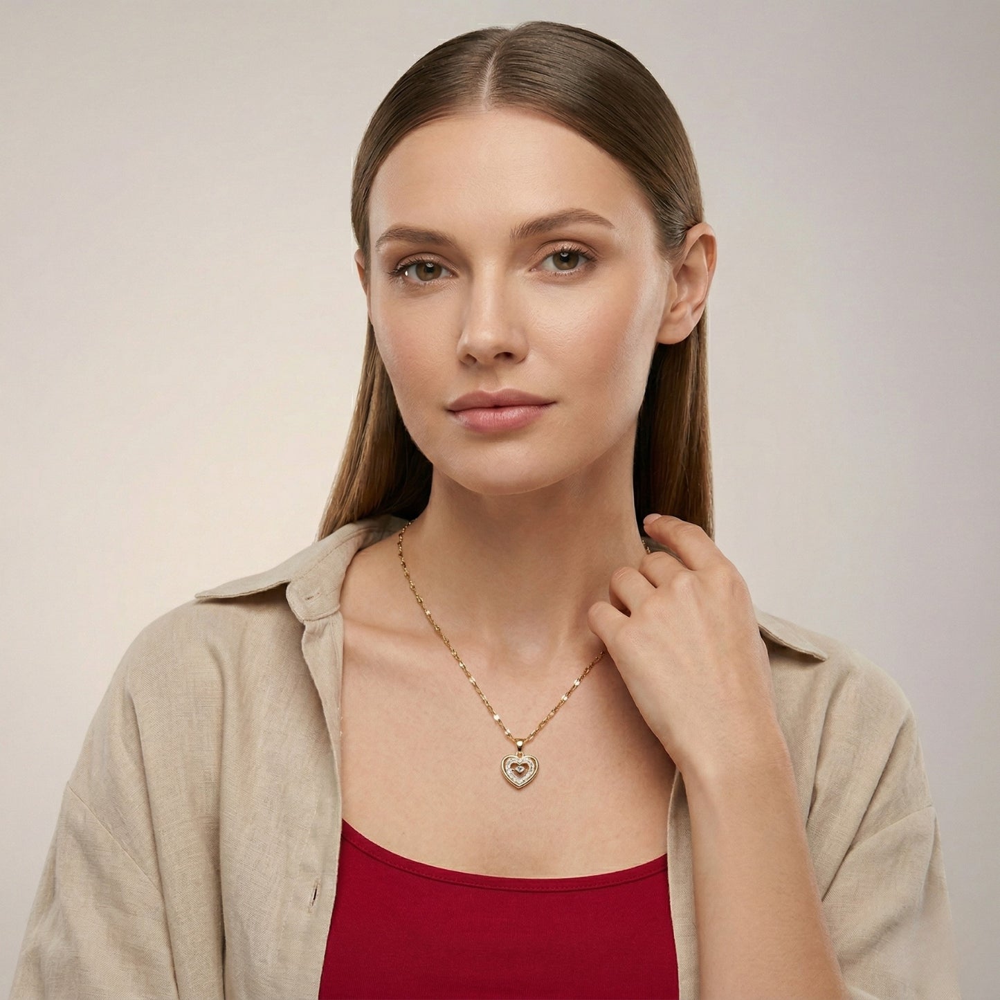 Eternal Beat Double Heart Neck Chain