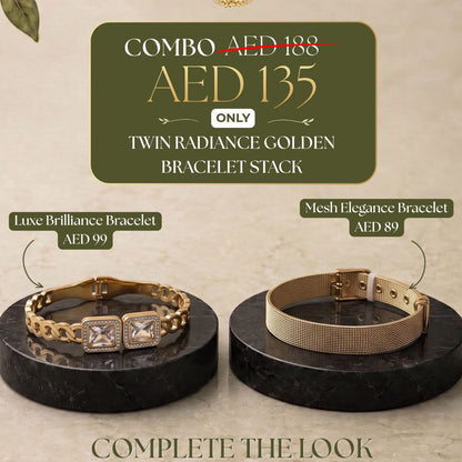 Twin Radiance Golden Bracelet Stack