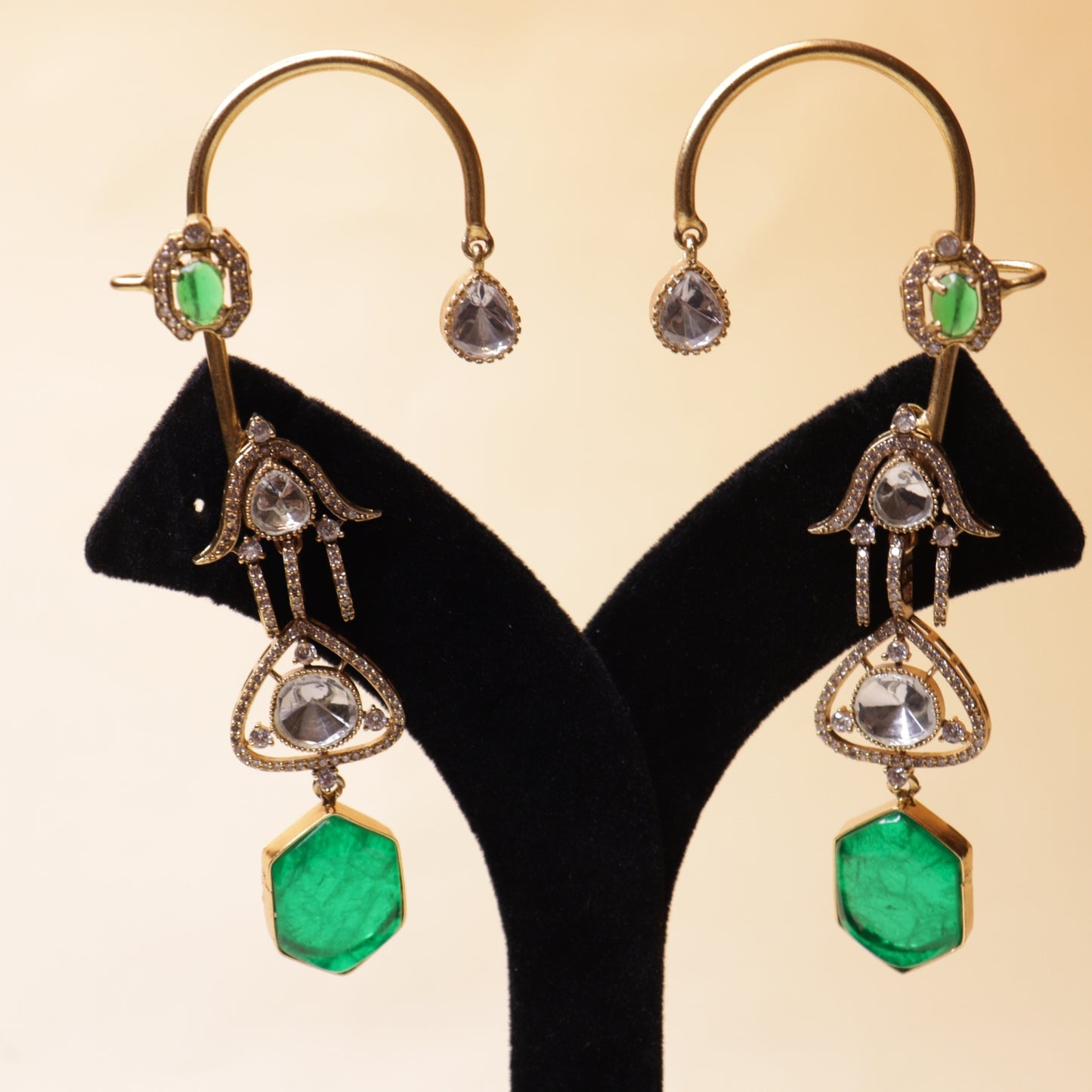 Emerald Mirage Doublet Earrings