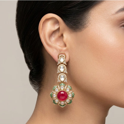 Scarlet Charm Gemstone Earrings